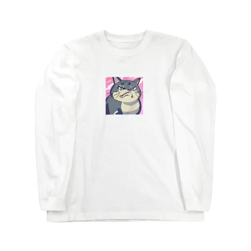 怒る猫 ロングスリーブTシャツ