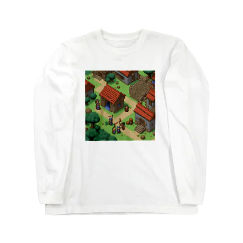 レトロゲードット絵ファミコン2 롱 슬리브 티셔츠