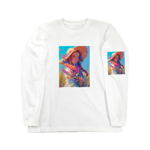 ツバの広い帽子と春の花　ラフルール　1859 Long Sleeve T-Shirt