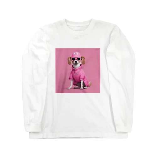 ヒップホップな犬 ロングスリーブTシャツ