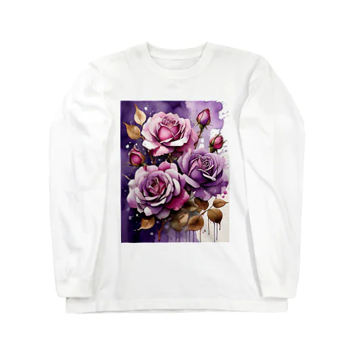 バラードのような薔薇の花　BLUE PLUM  691 ロングスリーブTシャツ