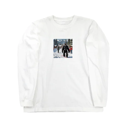 スキーをしてみたいゴリラ Long Sleeve T-Shirt