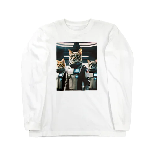 Spaceship Crew (cats) ロングスリーブTシャツ