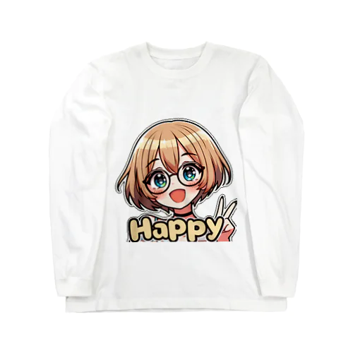 金髪ショートカット眼鏡美少女ちゃん Long Sleeve T-Shirt