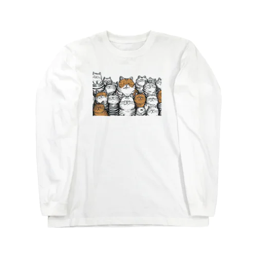 無限猫（笑顔） ロングスリーブTシャツ