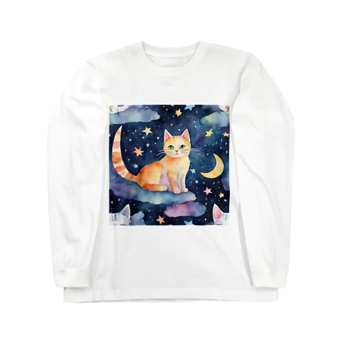 月と猫 Long Sleeve T-Shirt