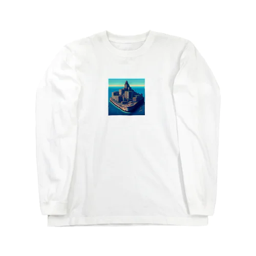 軍艦島（pixel art） Long Sleeve T-Shirt