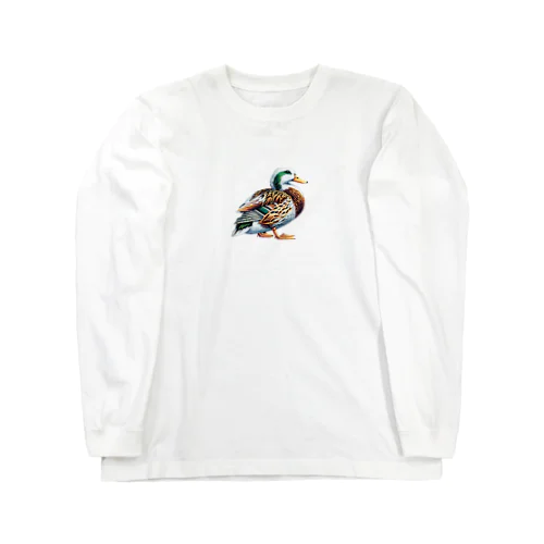 カモ（pixel art） Long Sleeve T-Shirt