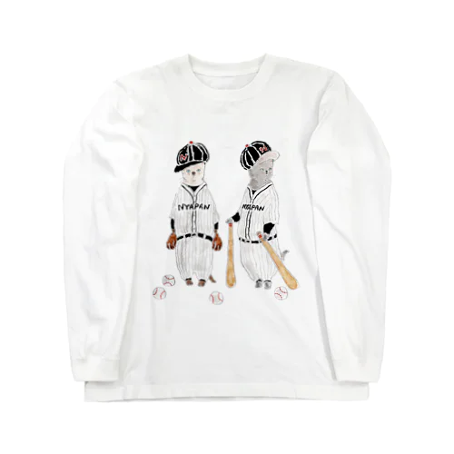 野球にゃんこ NYAPAN  Long Sleeve T-Shirt