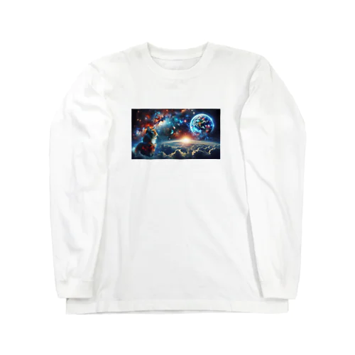 星を見つめる猫 Long Sleeve T-Shirt