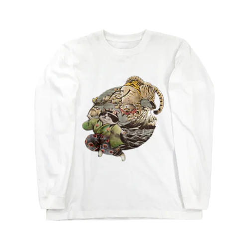 桃太郎ねこの戯れ Long Sleeve T-Shirt