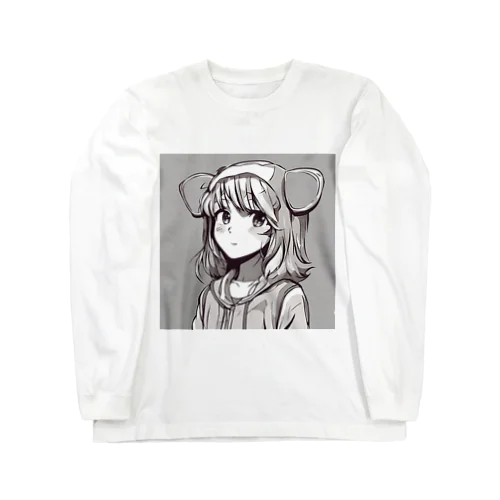 パーカーの女の子 ロングスリーブTシャツ