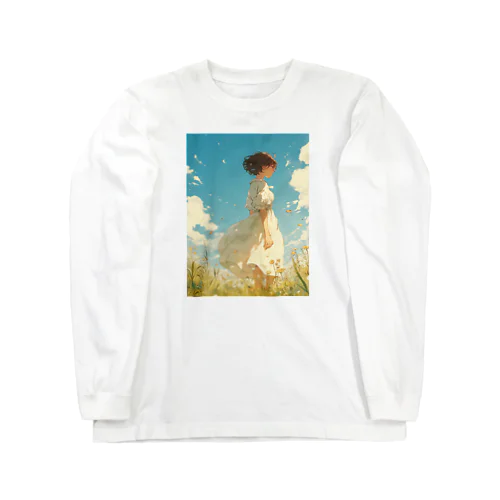 そよ風の中にいる女性　なでしこ1478 Long Sleeve T-Shirt