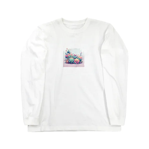 綺麗な多肉植物イラスト Long Sleeve T-Shirt