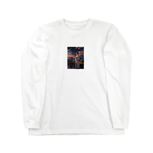 女騎士、桜の下で Long Sleeve T-Shirt