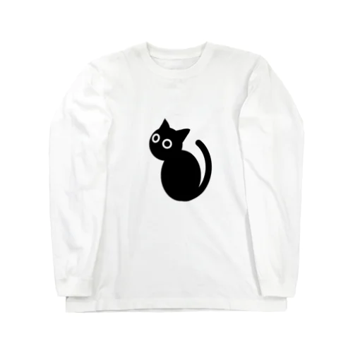 見返り黒猫 ロングスリーブTシャツ