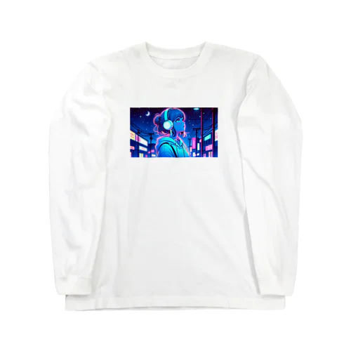 ネオンカラーな夜の少女 Long Sleeve T-Shirt