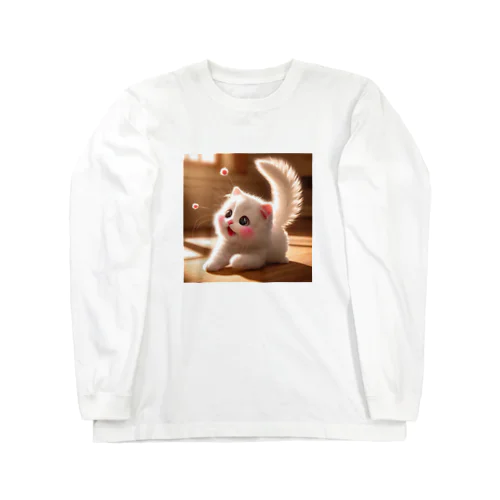 頬紅をしたような可愛い子猫SAKUCAT Long Sleeve T-Shirt