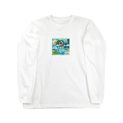 カラフルなインフォグラフィック風気象情報デザインポスター Long Sleeve T-Shirt