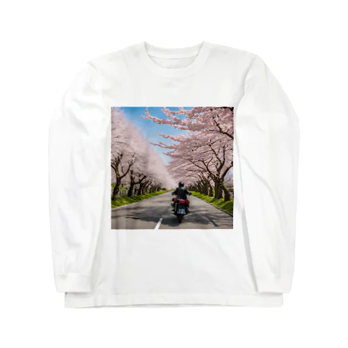 春の息吹と共に - 桜のトンネルを駆ける Long Sleeve T-Shirt