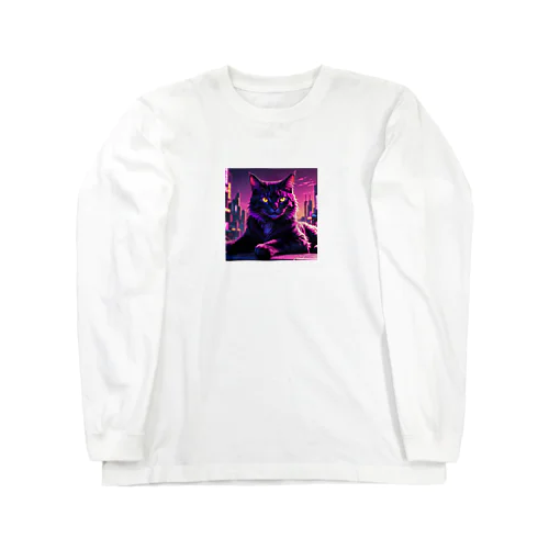 夜の静けさを満喫する猫 Long Sleeve T-Shirt