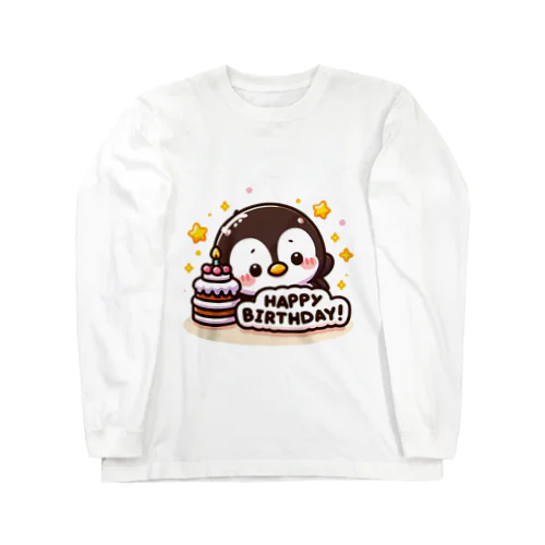 happybirthday　penguin ロングスリーブTシャツ