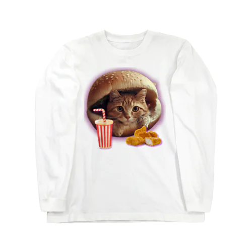 バンズに挟まる猫 Long Sleeve T-Shirt