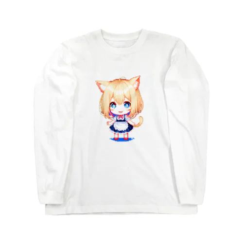 8-BITnekomimiMaid ロングスリーブTシャツ