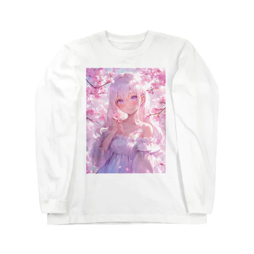 桜の下の少女幸せいっぱい　なでしこ1478 Long Sleeve T-Shirt