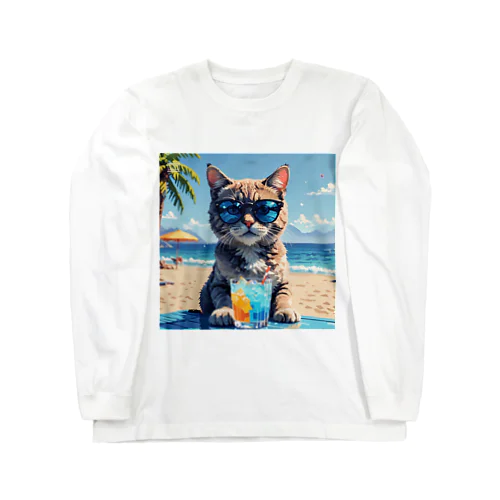 イケ猫と過ごす夏 Long Sleeve T-Shirt