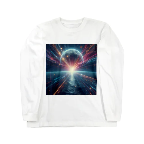 宇宙の美しい未来を切り開く月の輝き✨ ロングスリーブTシャツ