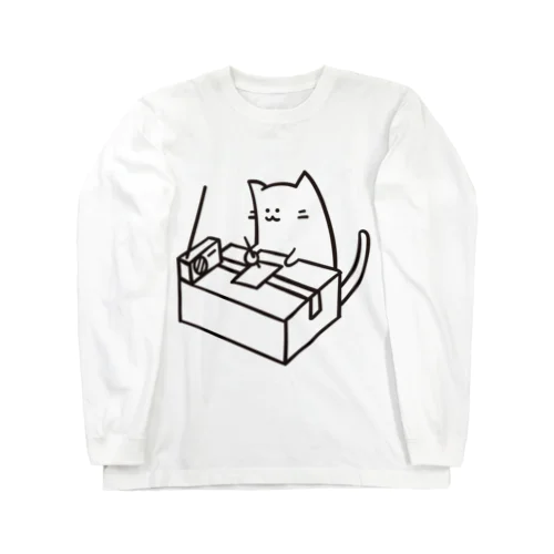 ハガキ職にゃん Long Sleeve T-Shirt