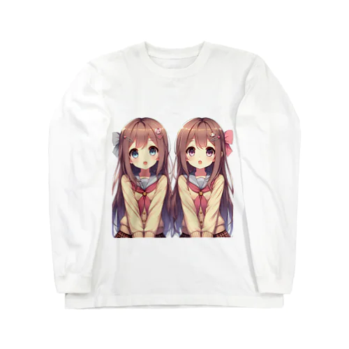 愛らしい可愛い双子の姉妹 Long Sleeve T-Shirt