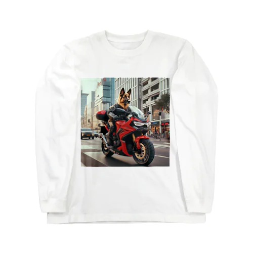 街角の犬ライダー ロングスリーブTシャツ