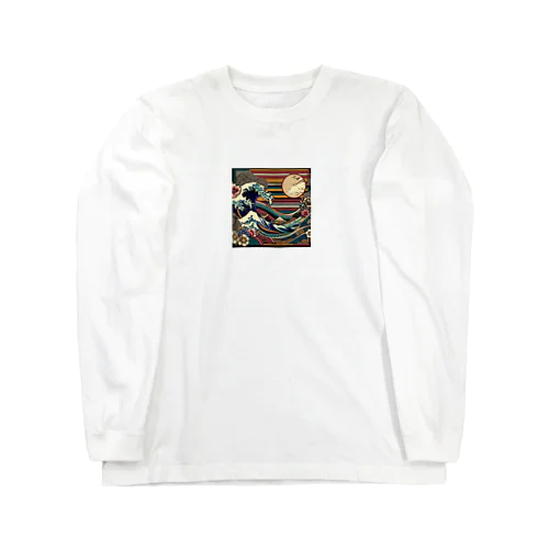 浮世絵風のデザイン Long Sleeve T-Shirt