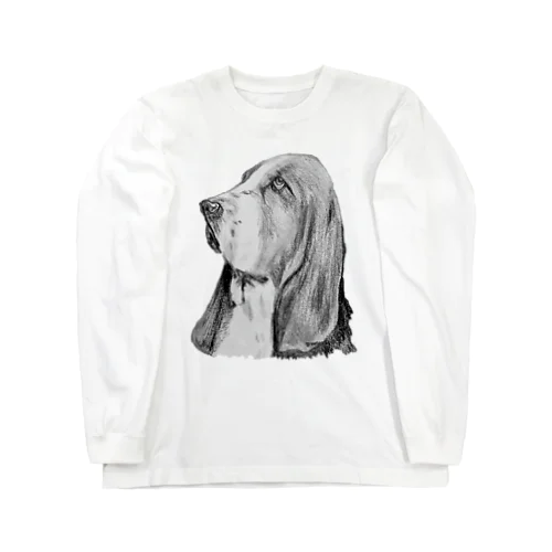バセットハウンド　アート犬モノクロ Long Sleeve T-Shirt
