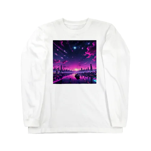 Purple sunset ロングスリーブTシャツ