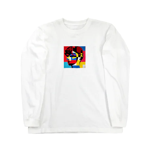 pop art rainbow  woman ロングスリーブTシャツ