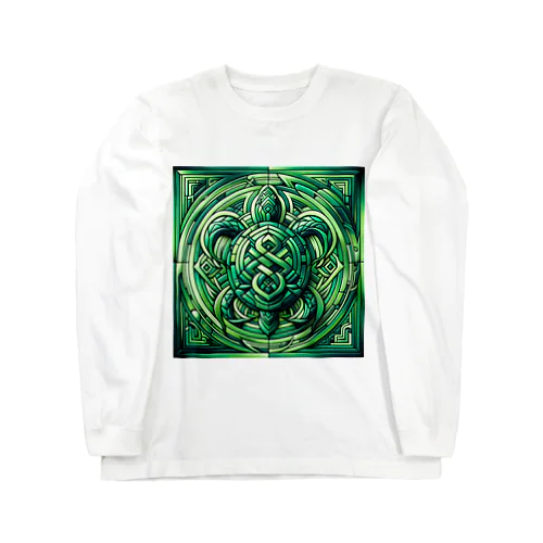 🐢玄武エメラルド護符🐍健康祈願、グラウンディング Long Sleeve T-Shirt