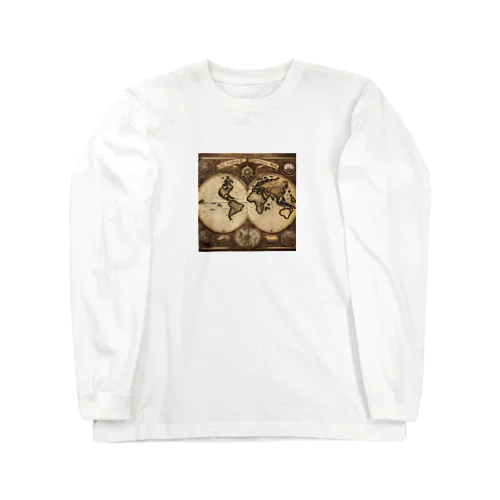 スチームパンク世界地図 Long Sleeve T-Shirt