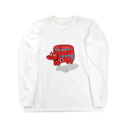 2階バスの赤べこ Long Sleeve T-Shirt