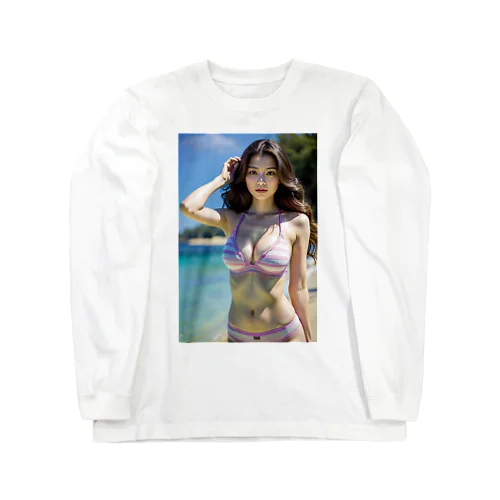 「海辺の恋模様: AI美女のビーチウェア・ファンタジー」vol251 Long Sleeve T-Shirt