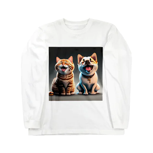 ご機嫌な猫と犬 Long Sleeve T-Shirt