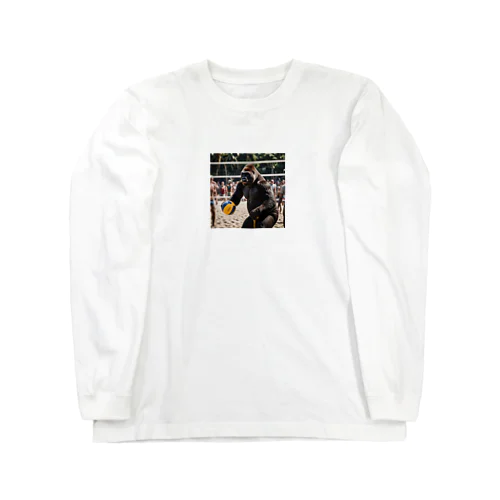 ビーチバレーしてるゴリラ Long Sleeve T-Shirt