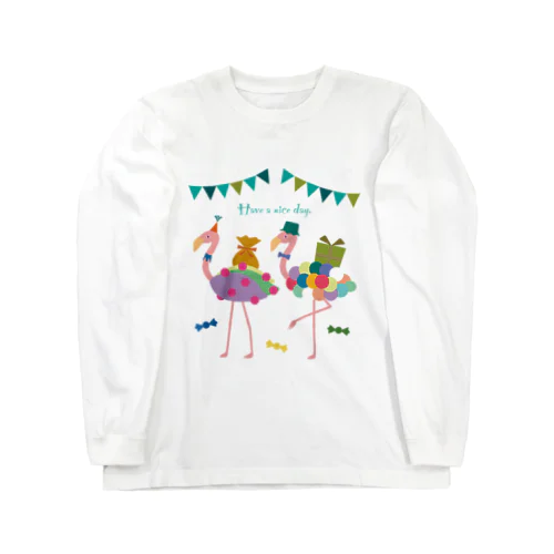 双子フラミンゴのパーティー Long Sleeve T-Shirt