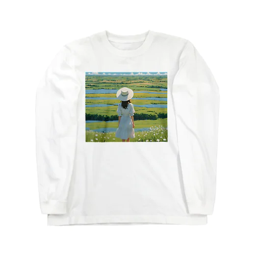 平原にたたずむ少女 Long Sleeve T-Shirt