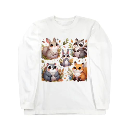 知らない人を見た森の動物たち Long Sleeve T-Shirt