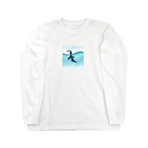 海を泳ぐペンギン Long Sleeve T-Shirt