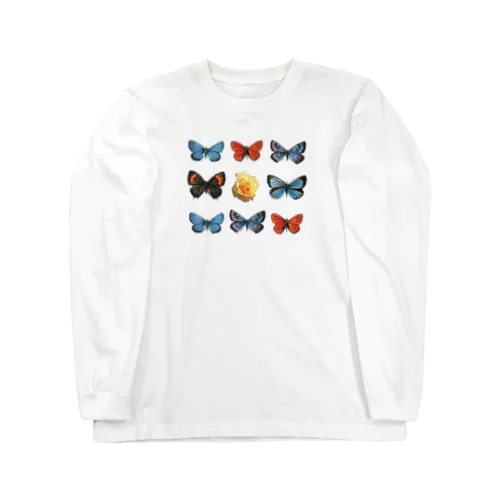 Rose in Butterflies Long Sleeve T-Shirt