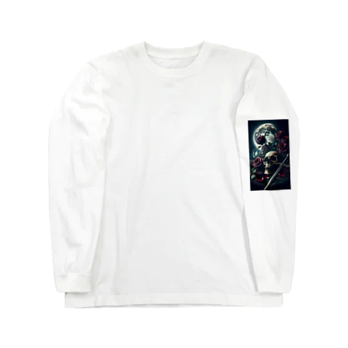 死神と薔薇（縦）AI生成 Long Sleeve T-Shirt